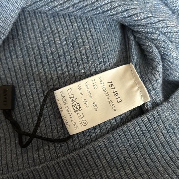 women’s blue turtleneck sweater vest - Picture 4 of 4